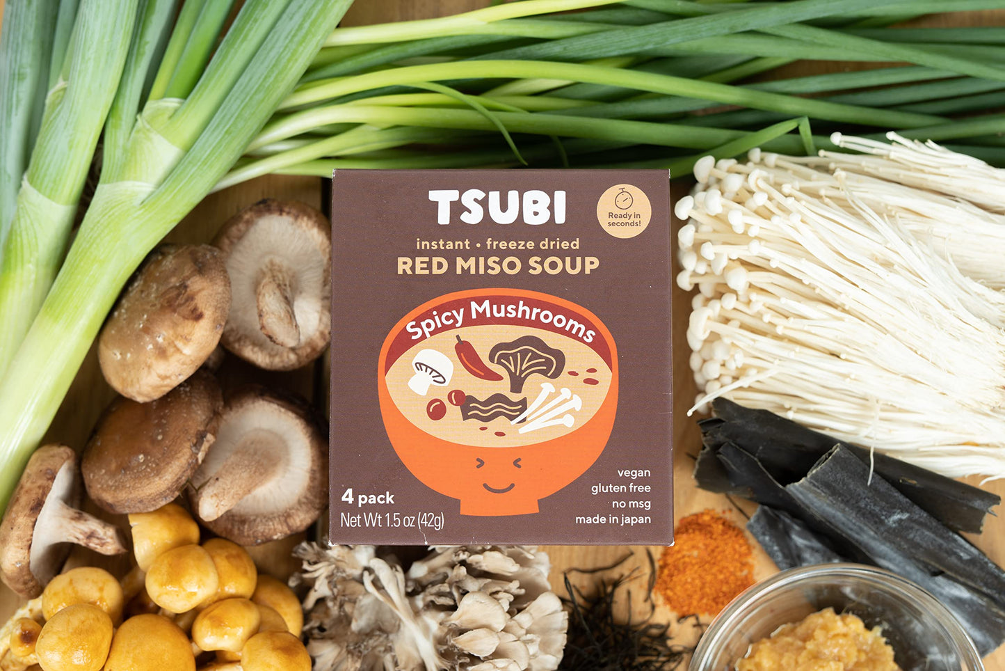 Tsubi Soup Tsubi Miso Soup Faves Trio (12 Soups) Vegan Instant Soup, Low Carb Non-Gmo Gluten Free No Msg, 6 Oz Servings