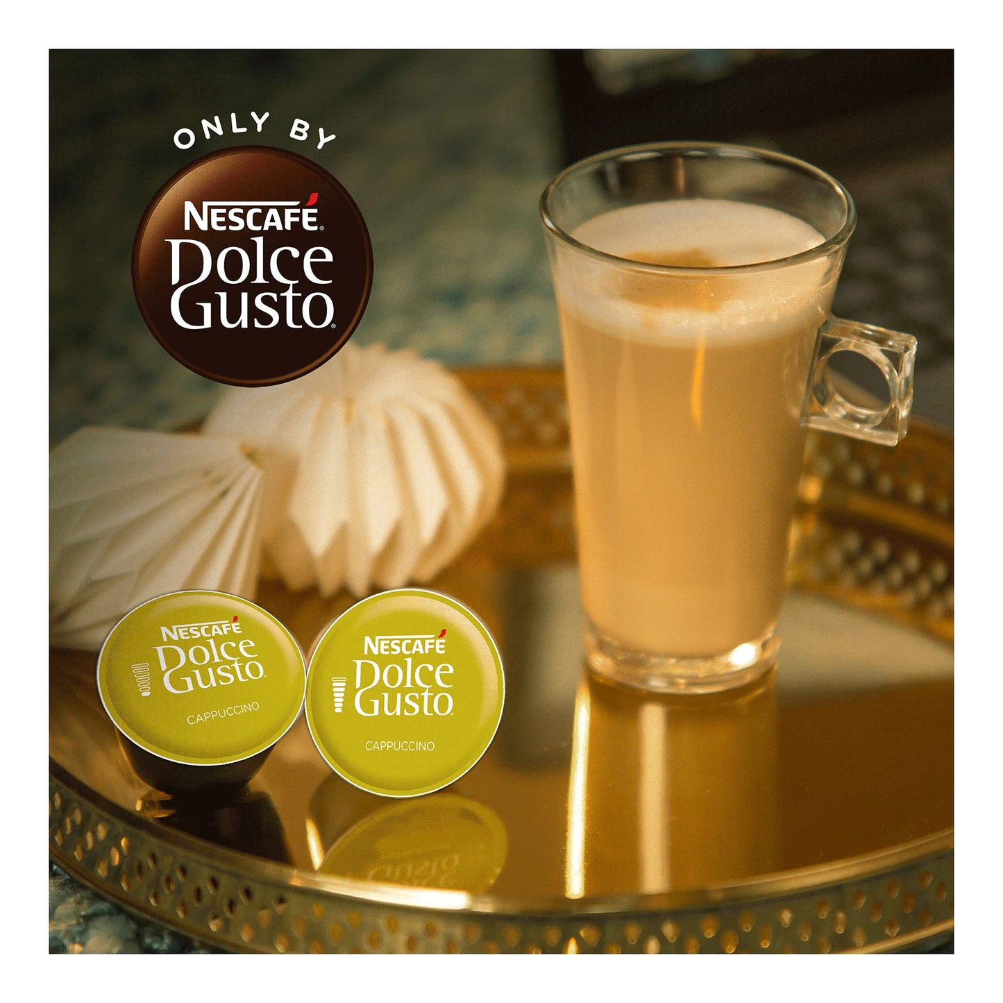 Nescafe Dolce Gusto Cappuccino Coffee compact pieces, 16 Count (Pack of 3), Model 12120068