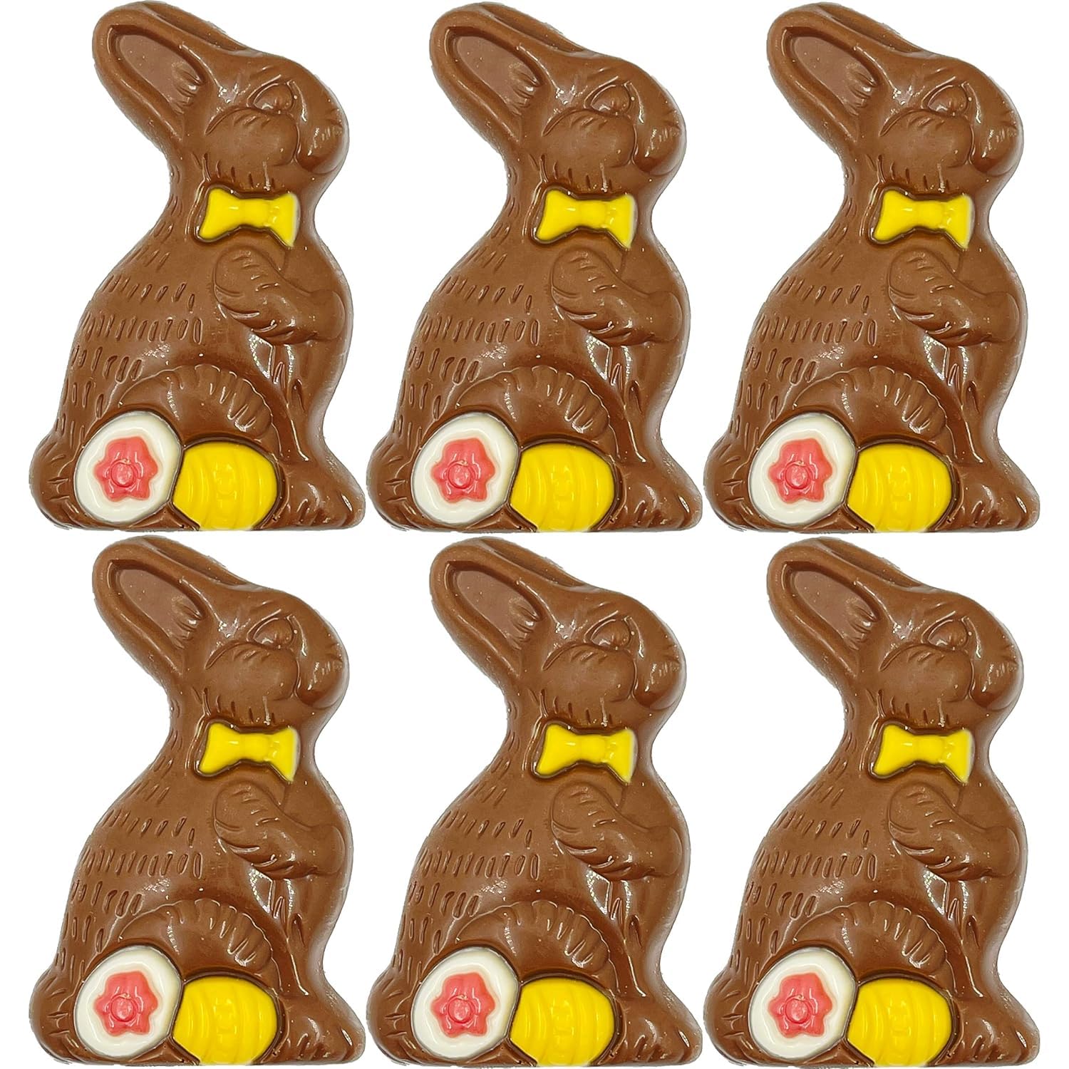 Fruidles Milk Chocolate Easter Bunny Holiday Treats, Decorated Solid Smooth Milk Chocolate, Party Bag Fillers, Individually Boxe