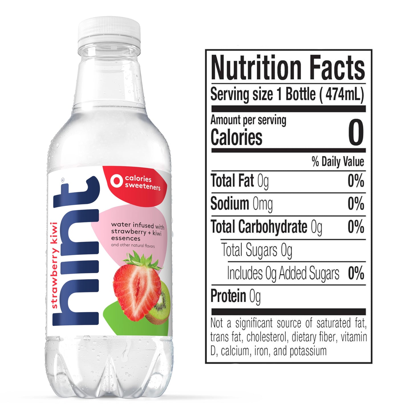 Hint Fruit-Infused Bottled Water, Strawberry Kiwi - Sugar Free Flavored Water with Zero Calories, Naturally Flavored, and No Art