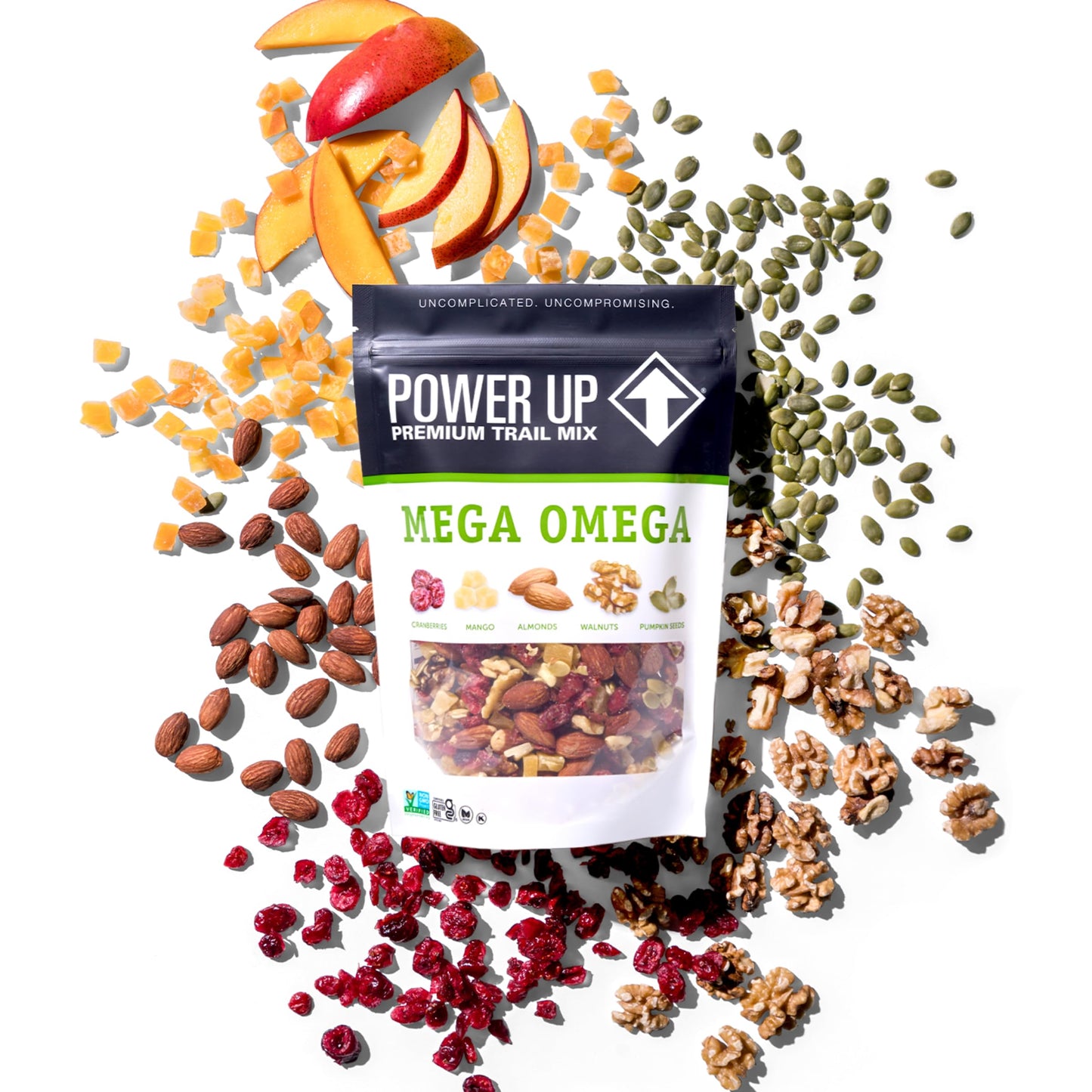 Power Up Premium Trail Mix - Mega Omega Trail Mix 14Oz, Gluten Free, Vegan, Non-Gmo