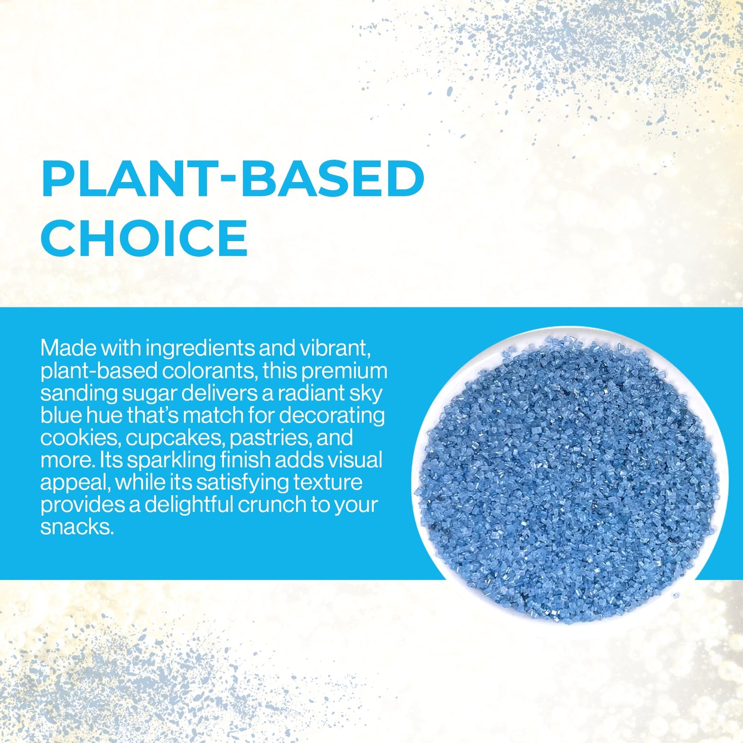 Ultimate Baker - Sanding Sugar, Sky Blue - Vibrant Color Baking & Decorating Sugar With Premium Texture For Desserts & Confectio