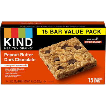 Kind Healthy Grains Bars, Peanut Butter Dark Chocolate, 1.2 Ounce, 60 Count, Gluten Free