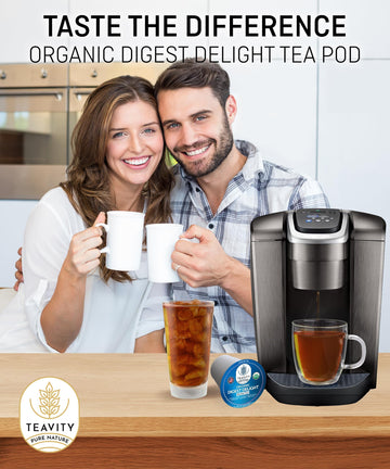 Organic Tea Pods With Ginger, Peppermint, Fennel, Licorice, & Rosehip Digest Delight By Teavity (36 Tea Pods)