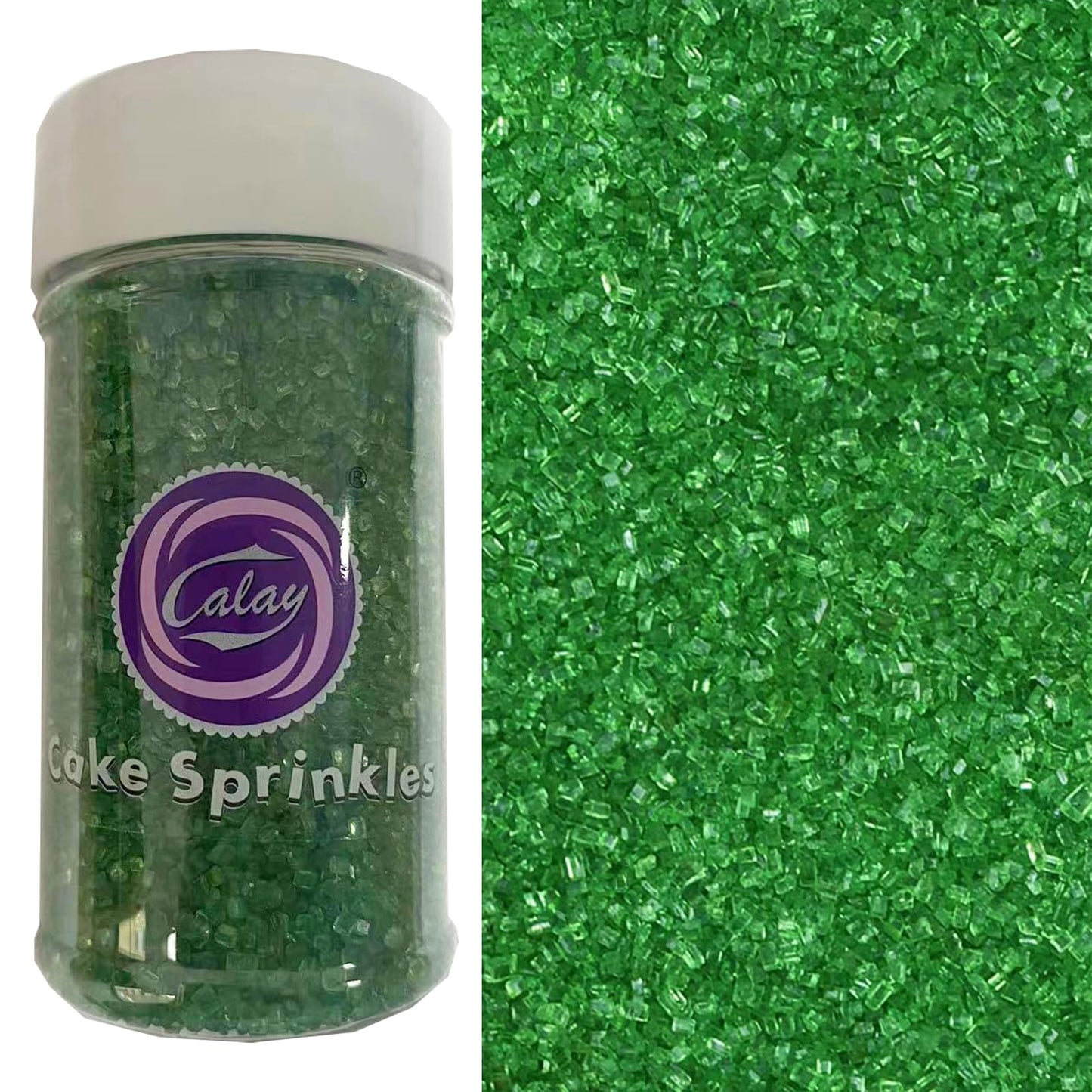 Sentovac Green Sanding Sugar for Baking Edible Sparkling Sugar Sprinkles Coarse Sugar Crystals for Baking Topping Cake Cookie Cu