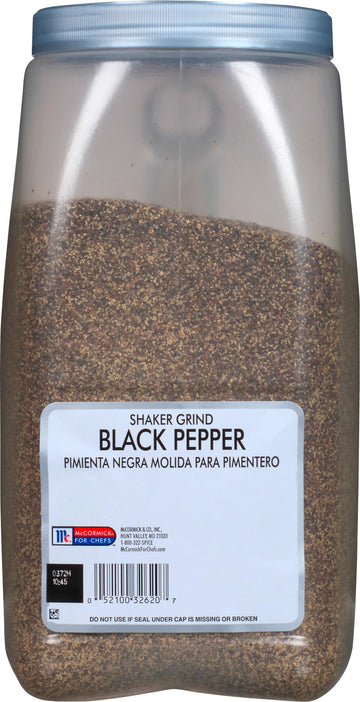 McCormick Culinary Black Pepper Shaker Grind, 5 lb Bulk Container for Restaurant Use