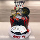 DRWATE  card-style Cake Toppers - 30 PCS Gold  card-style Chips & Mini Slot Machine - 1.9 x 1.1 for Birthday Party Decorations
