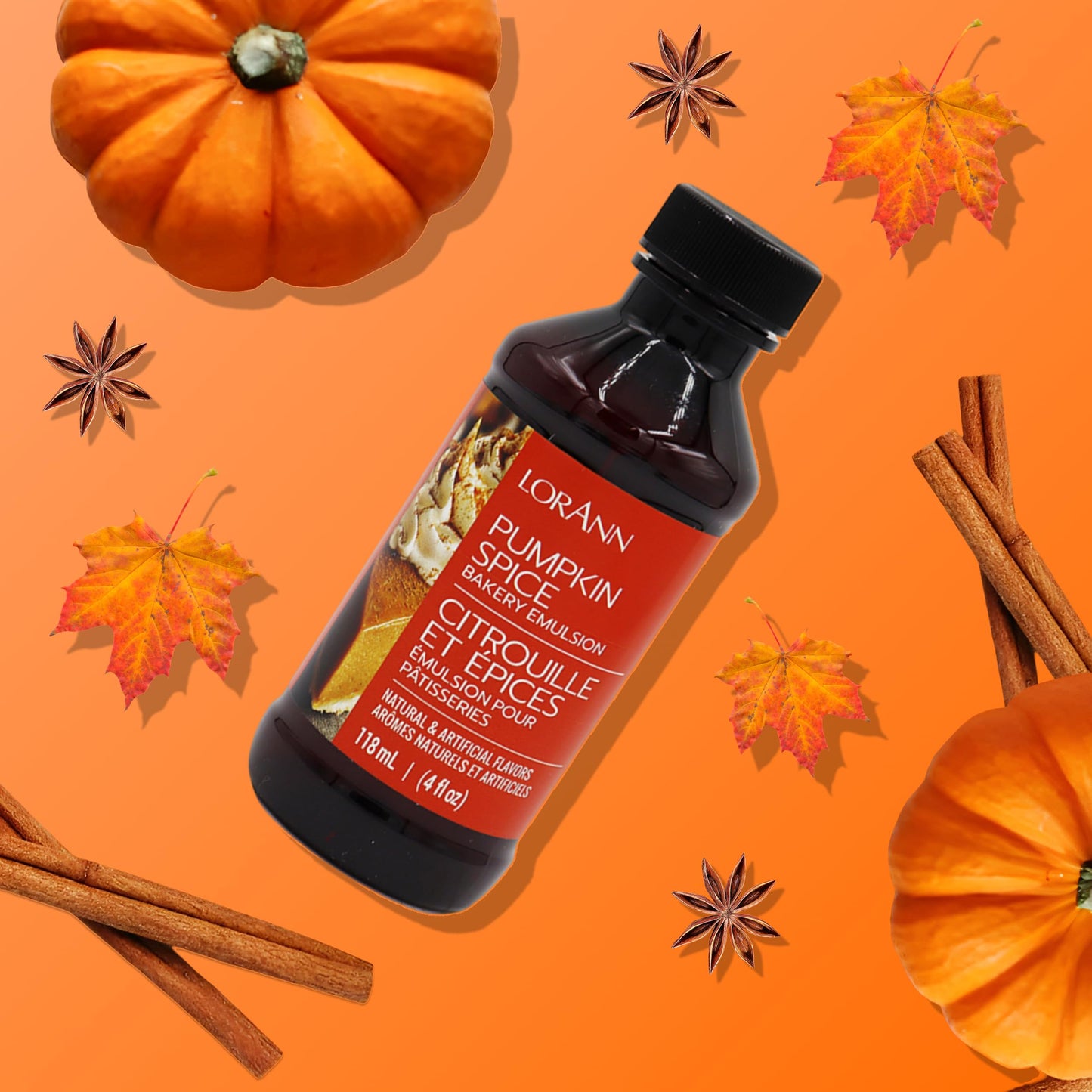 LorAnn Oils Pumpkin Spice Bakery Emulsion, 4 Fl Oz, Tan to Brown, Gluten-Free, Keto-Friendly, Model 154837