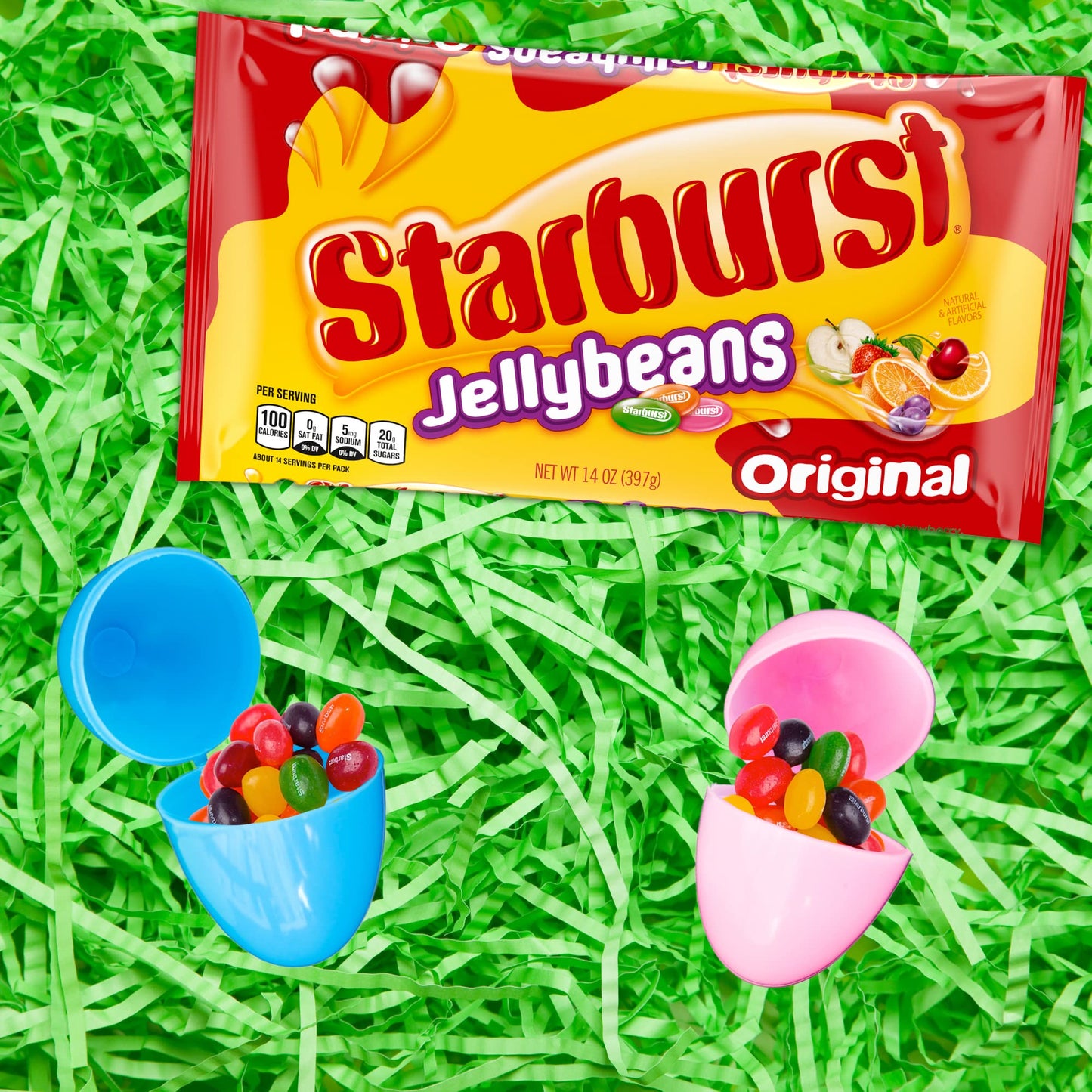 Needzo Starburst Original Jelly Beans, Assorted Flavors, 14 Ounces, 2 Pack, Orange