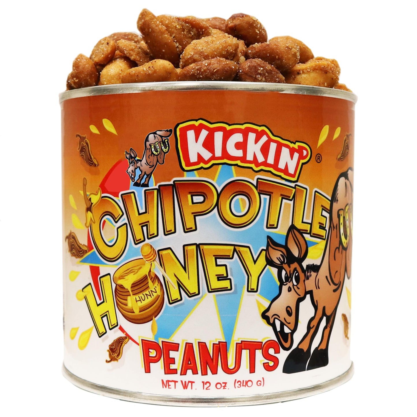 ASS KICKIN Chipotle Honey Roasted Peanuts - 12 Oz - Spicy Gourmet Snack, Model AK811