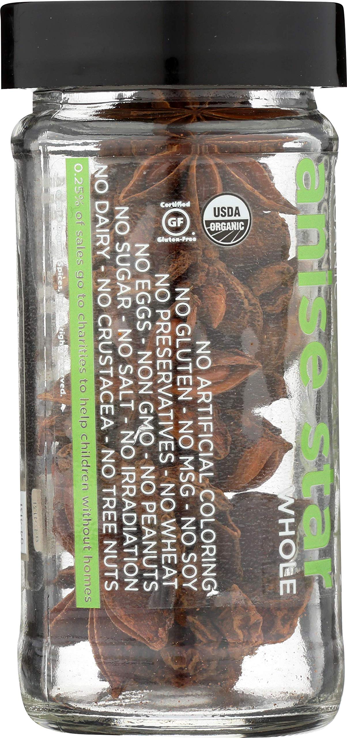Spicely Organic Anise Star Whole 0.50 Ounce Jar Certified Gluten Free