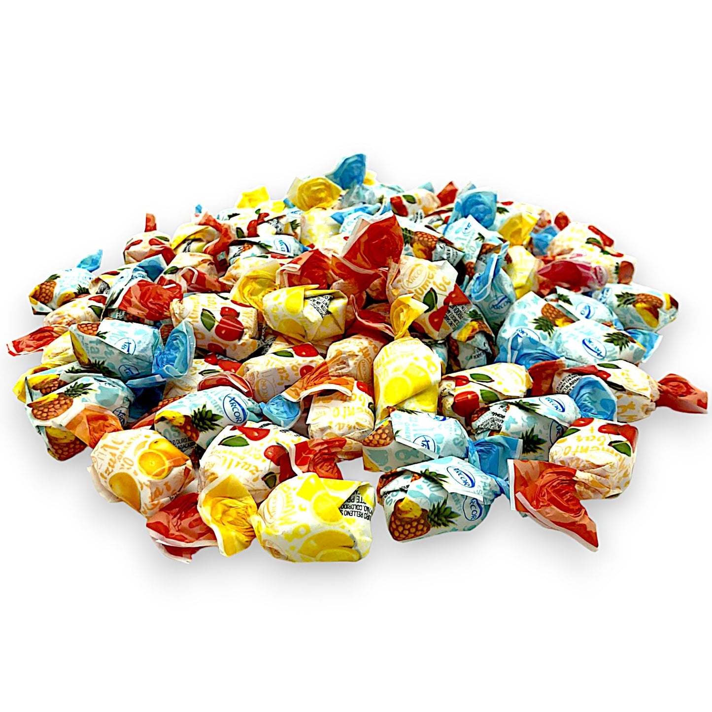 Arcor Fruit Filled Hard Candy, Delicious and Flavorful Gourmet Bon Bons Cherry, Orange, Strawberry, Pineapple, and Lemon 1.5 lbs