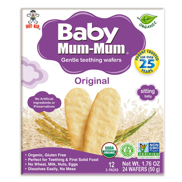 Hot-Kid Baby Mum-Mum Rice Rusks, Organic Original, 24 Pieces, (Pack Of 6)
