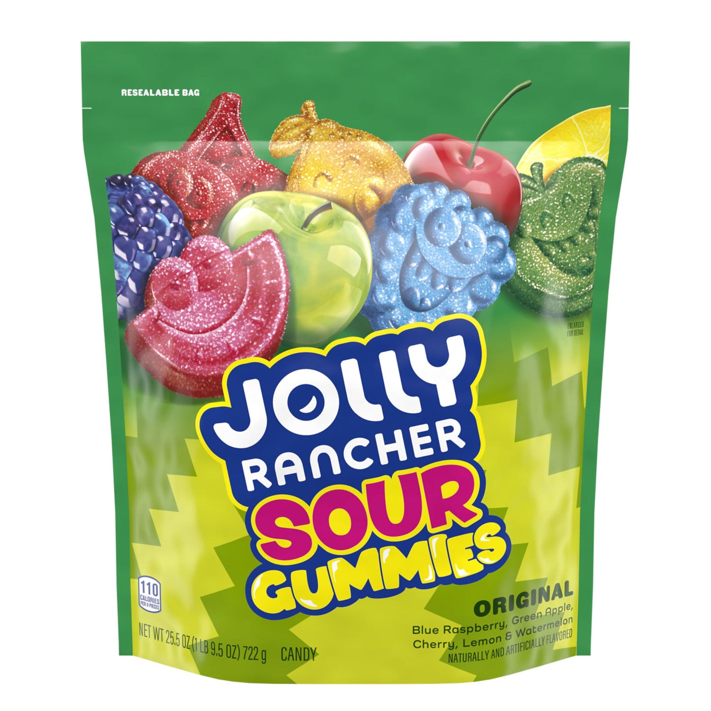JOLLY RANCHER Sour Gummies Assorted Fruit Flavored Candy Resealable Bag  25.5 oz