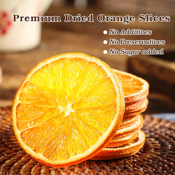 Dried Orange Slices Wheel Dehydrated Orange Slices Sugar Free 100% Natural Fruit For Cocktails, 3.52 Oz/100G, Wreath Making, Tea