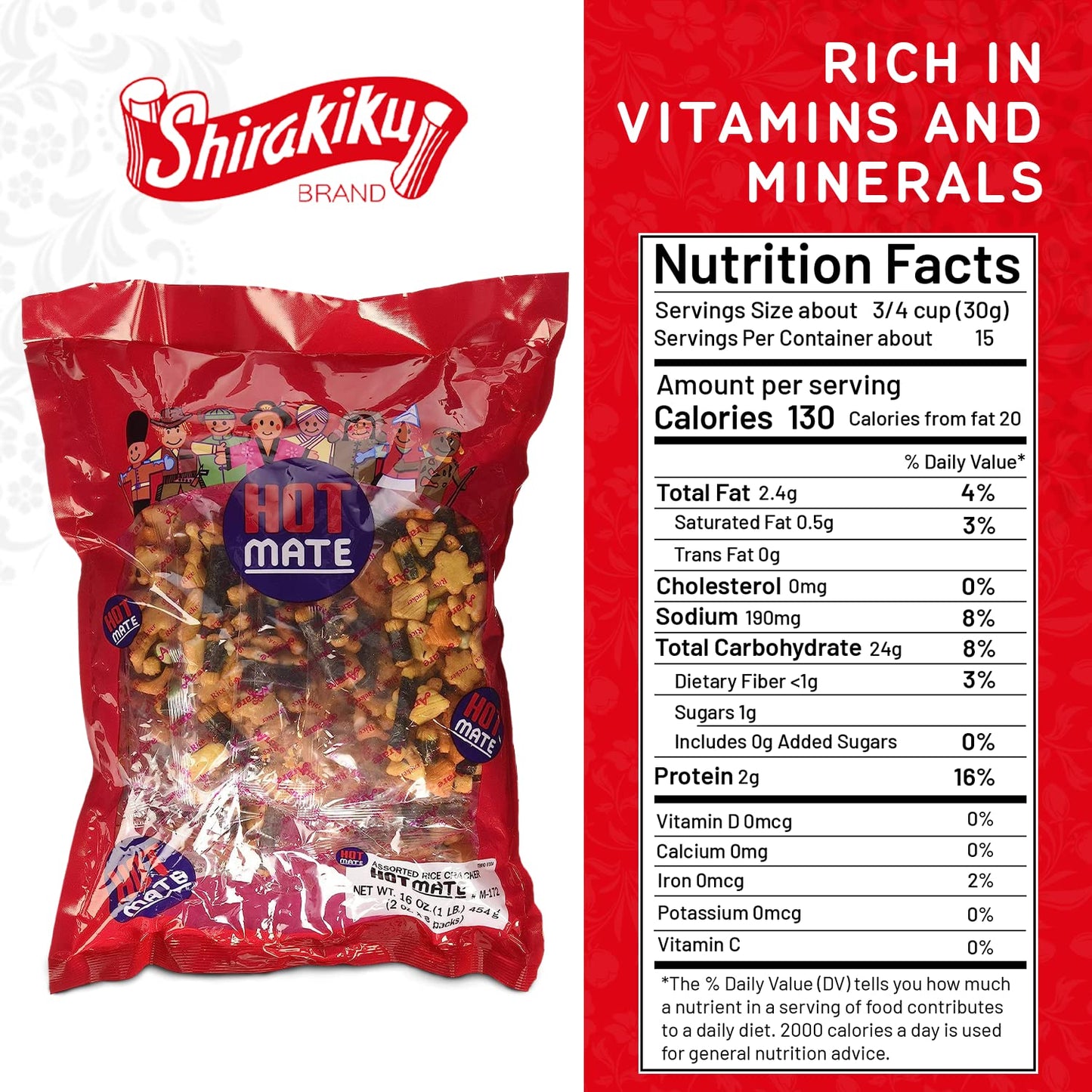 Shirakiku Hot Mate Japanese Rice Cracker | Oriental Asian Arare Rice Crackers With Glutinous Rice, Wasabi Green Peas, And Soy Sa