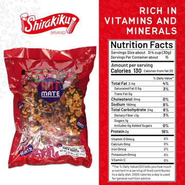 Shirakiku Hot Mate Japanese Rice Cracker | Oriental Asian Arare Rice Crackers With Glutinous Rice, Wasabi Green Peas, And Soy Sa