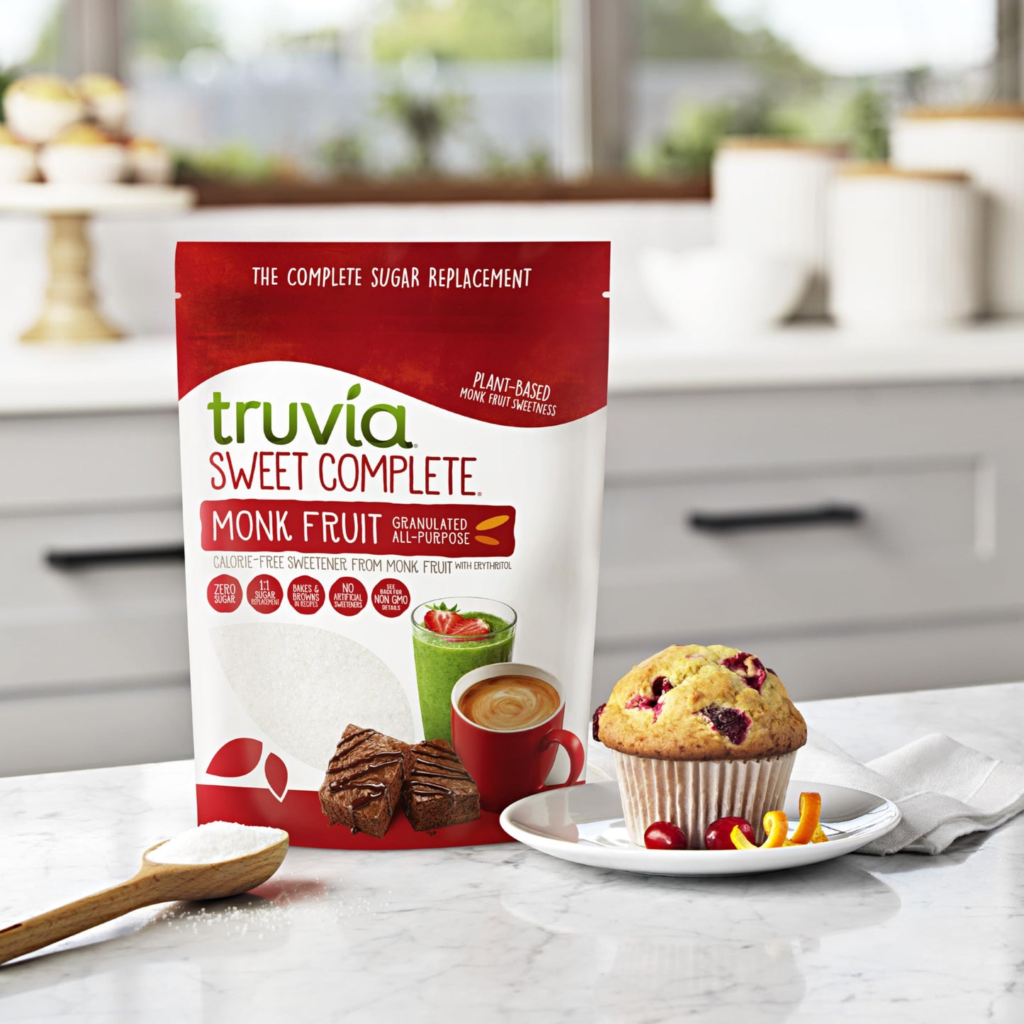 Truvia Sweet Complete Granulated All-Purpose Calorie-Free Sweetener From The Monk Fruit, 12 Oz Monkfruit Bag (Pack Of 1)