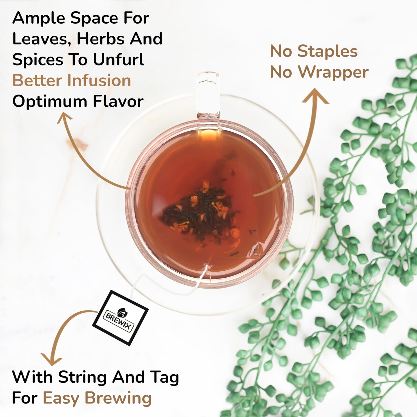 Brewix, Pumpkin Spice Black Tea (25 Pyramid Tea Bags) | Fall Tea | Halloween Tea | Warm And Spicy Tea