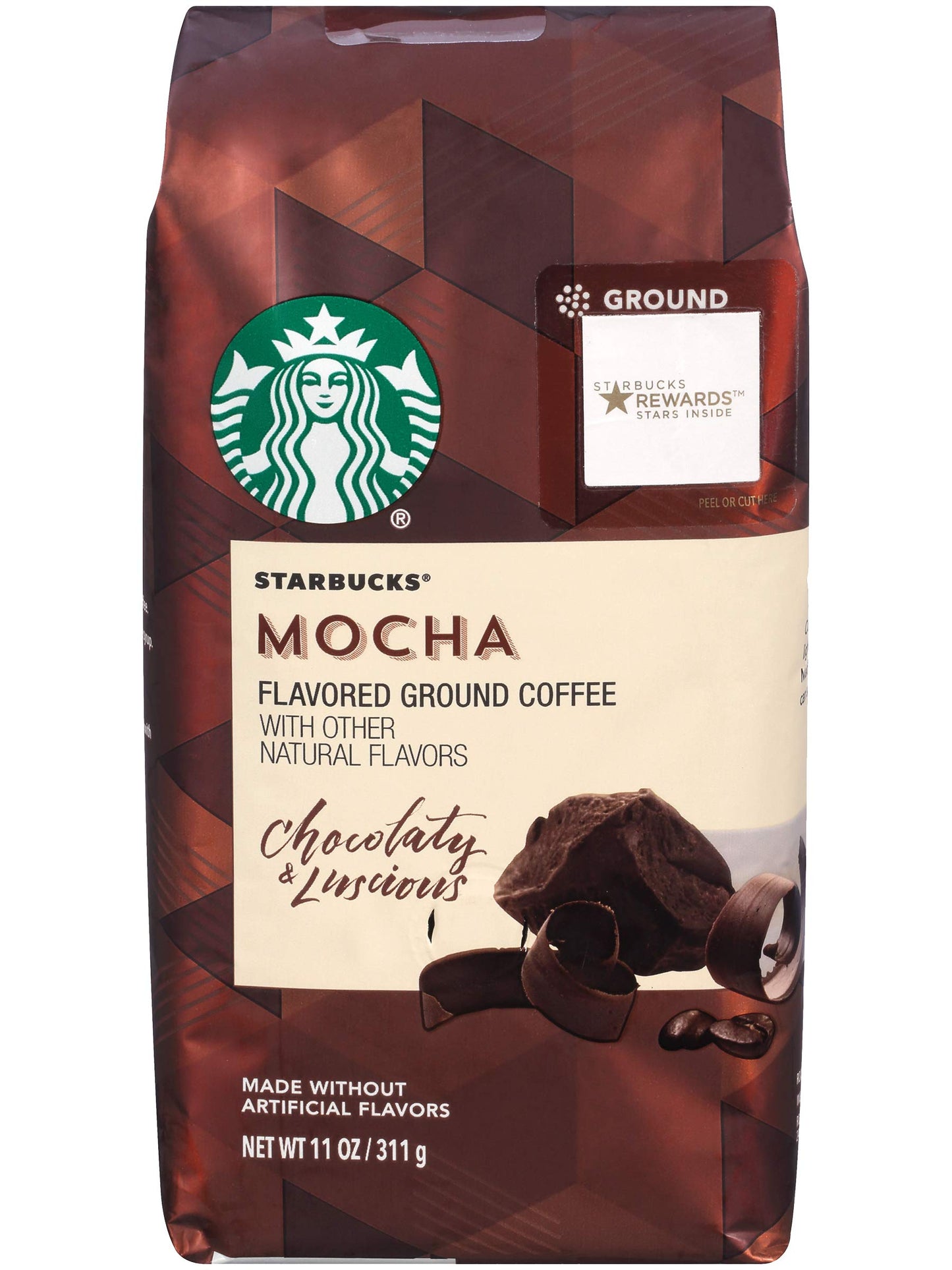 Starbucks Flavored Ground Coffee, Mocha, 11 Ounce, Pack of 3, Model 011022938