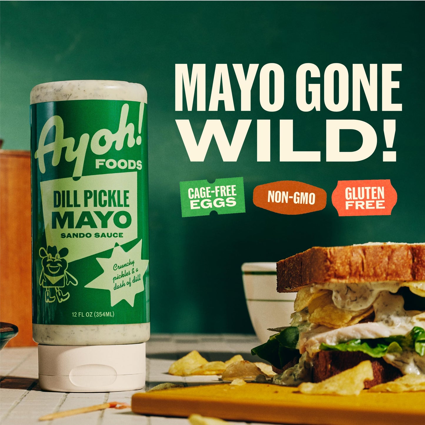 AYOH Foods Mayo Gone Wild, Dill Pickle Flavor, Easy Squeeze, 2 Pack