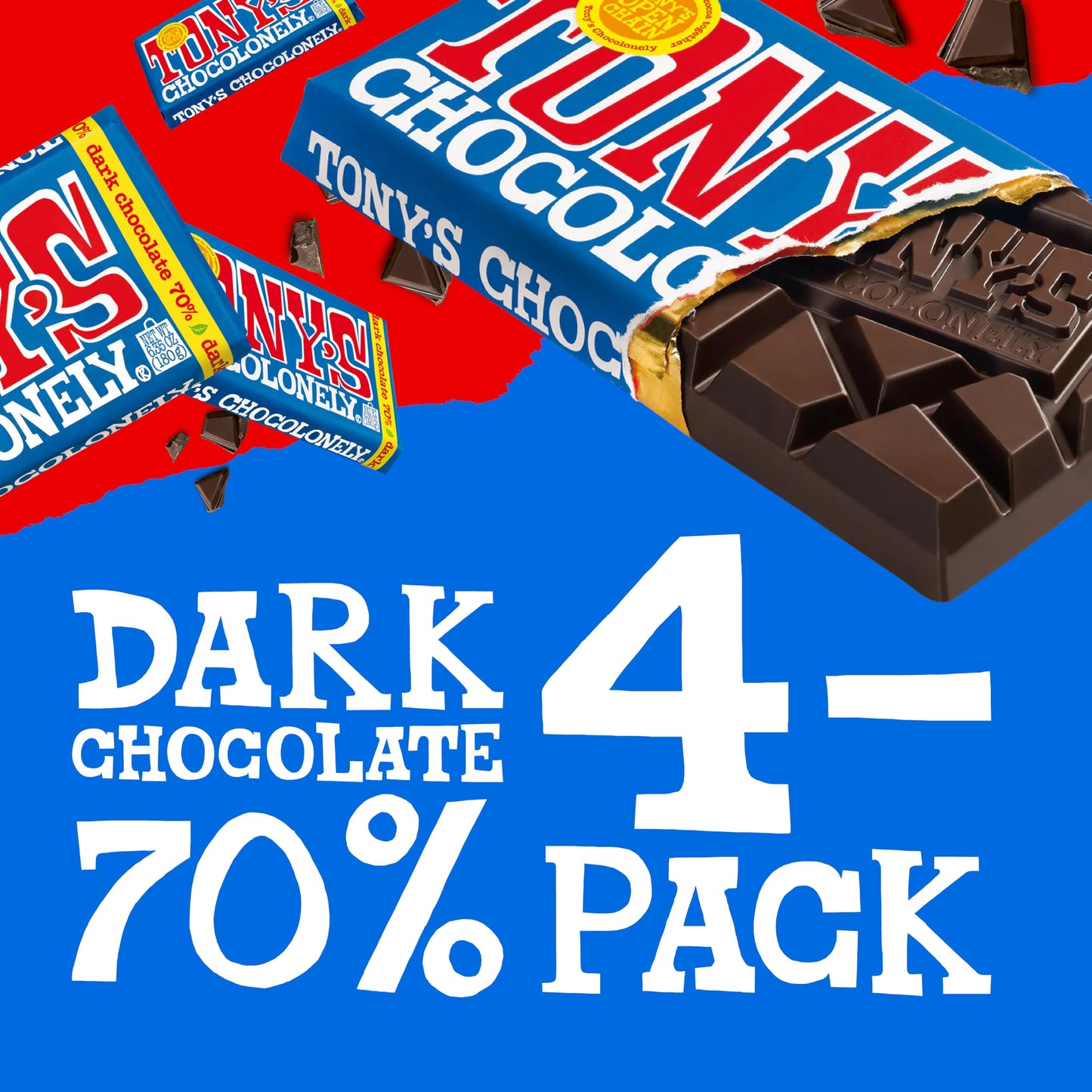 Tonys Chocolonely Belgian Dark Chocolate Halloween Candy Bar, Pure Chocolate Bar for Snacks, Party Favors, Gifts, or Gift Basket