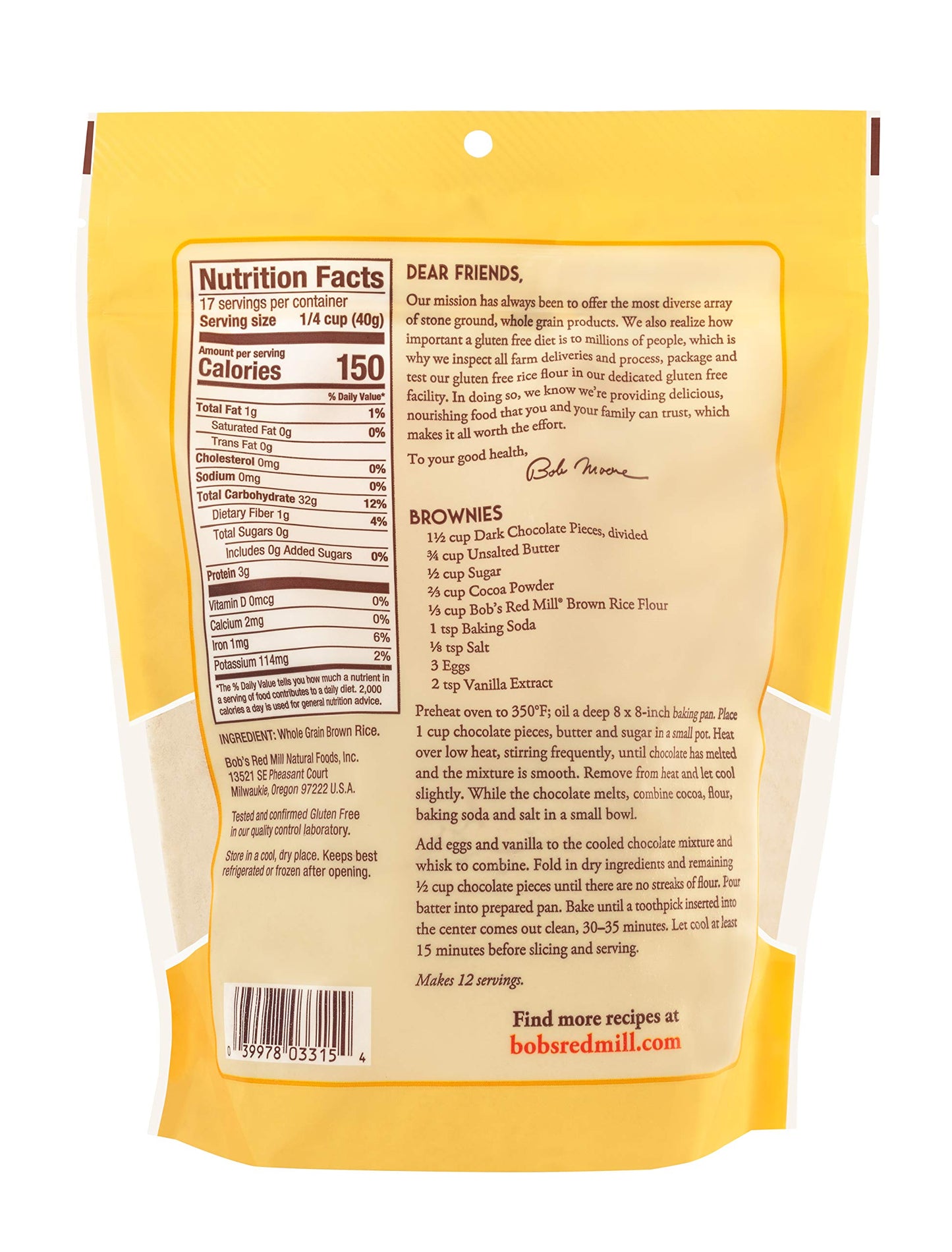 Bob'S Red Mill Brown Rice Flour, 24Oz (Pack Of 4) - Non Gmo, Whole Grain, Vegan, Kosher