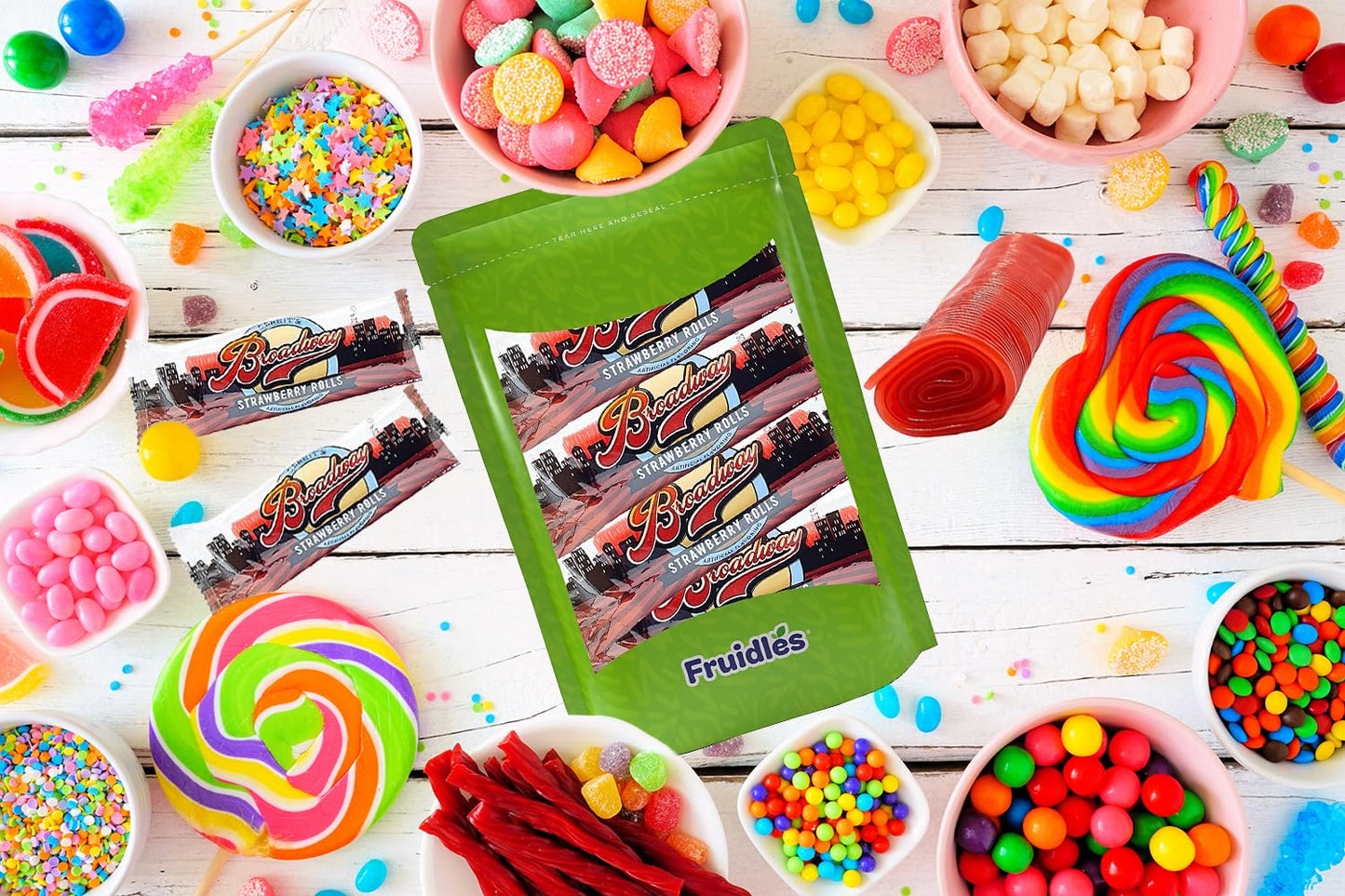 Fruidles Strawberry Licorice Rolls, Individually Wrapped, 5 Pound, Red