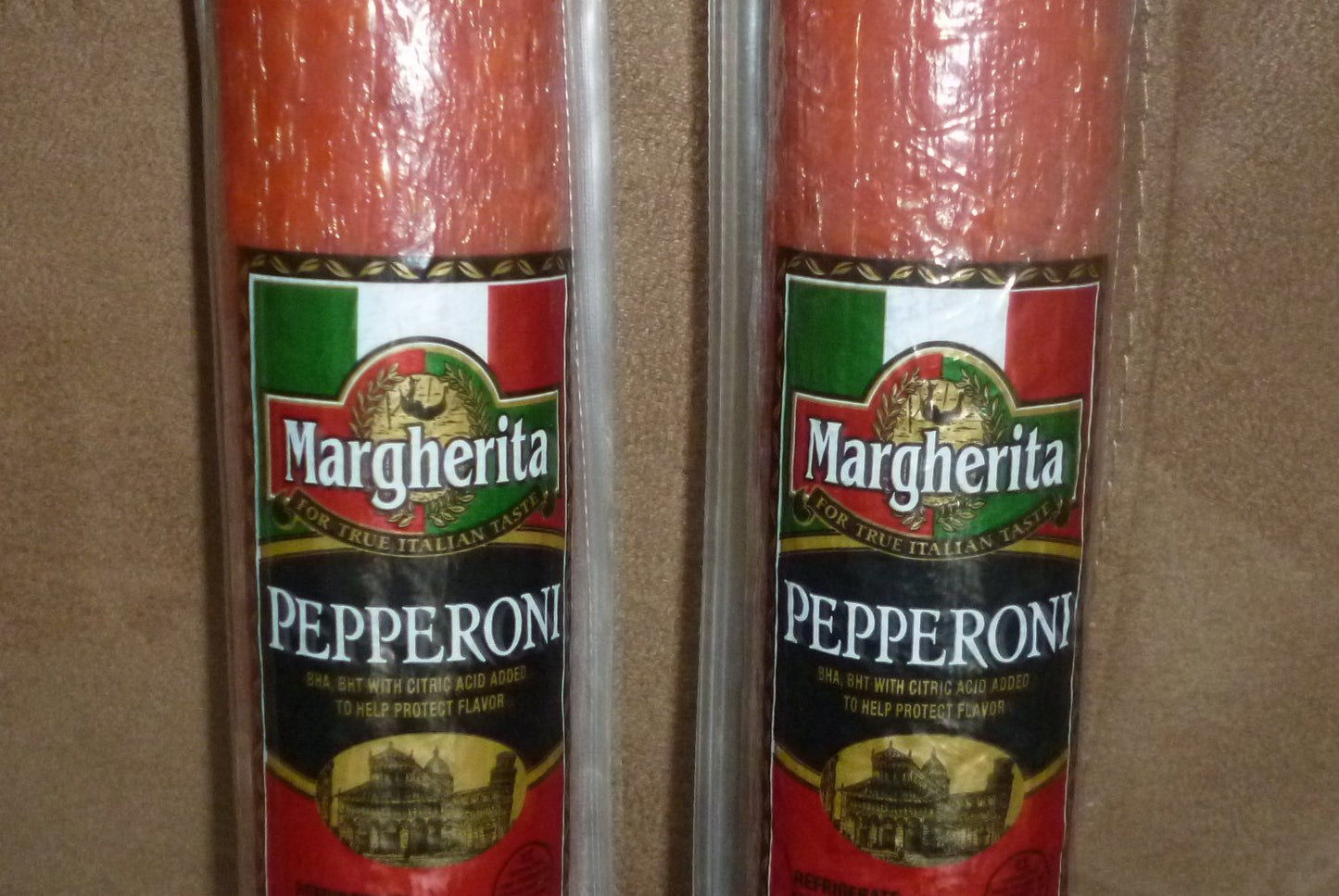 Margherita Brand Very Best Pepperoni Huge 17'' Sticks, 2 1/2 Lbs, (2 Sticks)
