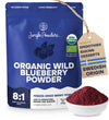 Jungle Powders Wild Blueberry Powder Organic 5 Ounce Bag Usda Certified - Antioxidant Rich Smoothies Freeze Dried Blueberries Or