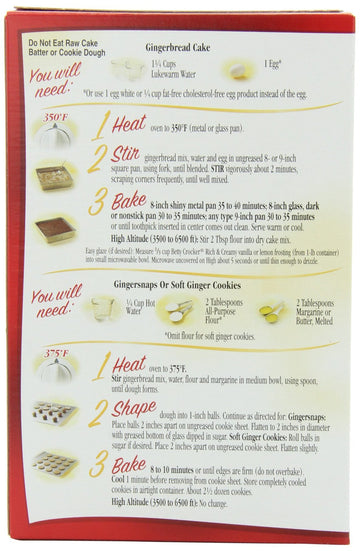 Betty Crocker Gingerbread Cake & Cookie Mix, 14.5-Ounce Boxes (Pack of 3)