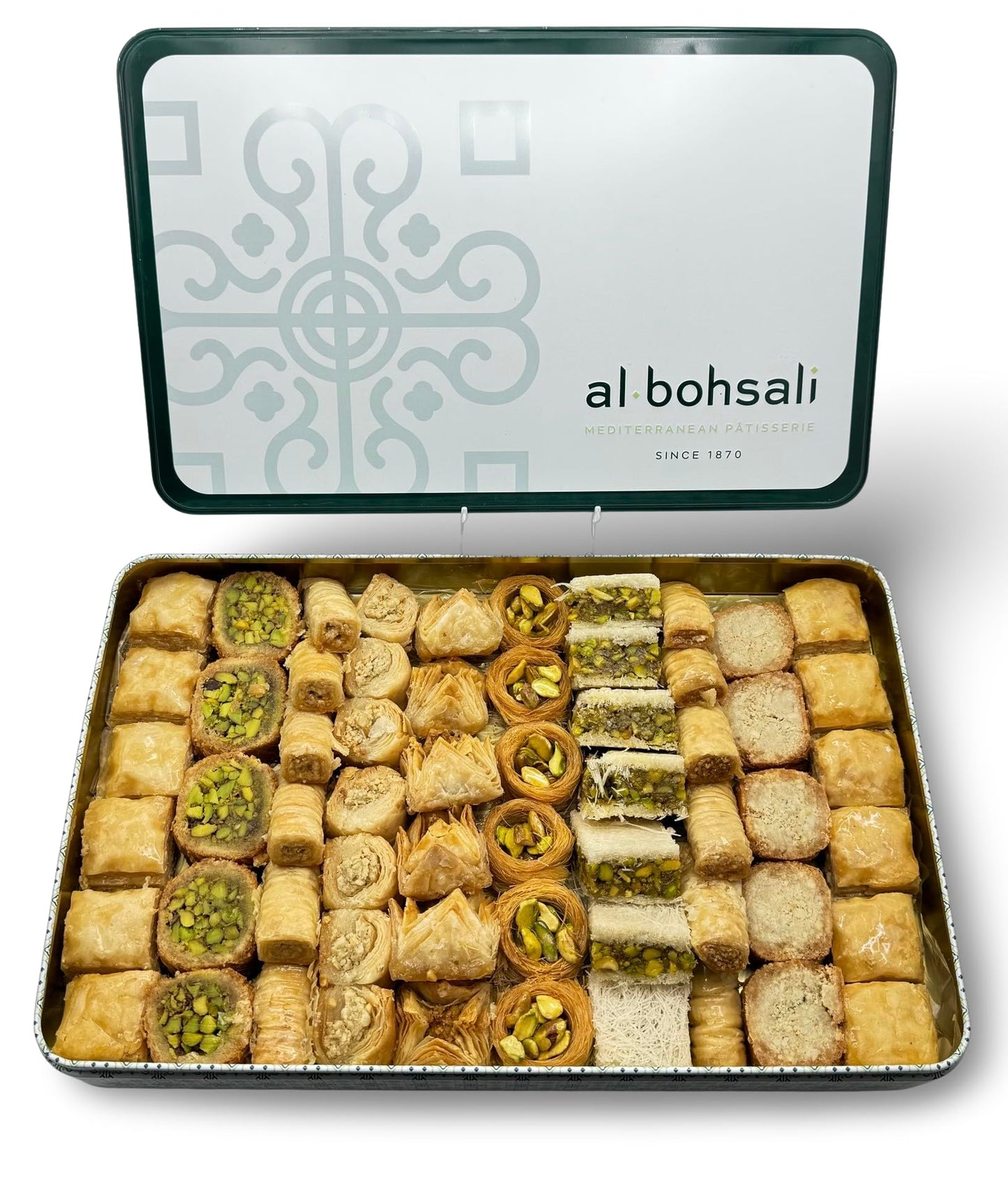 Al Bohsali 1870 - Premium Mediterranean Baklava Assorted Mix (53 Count)