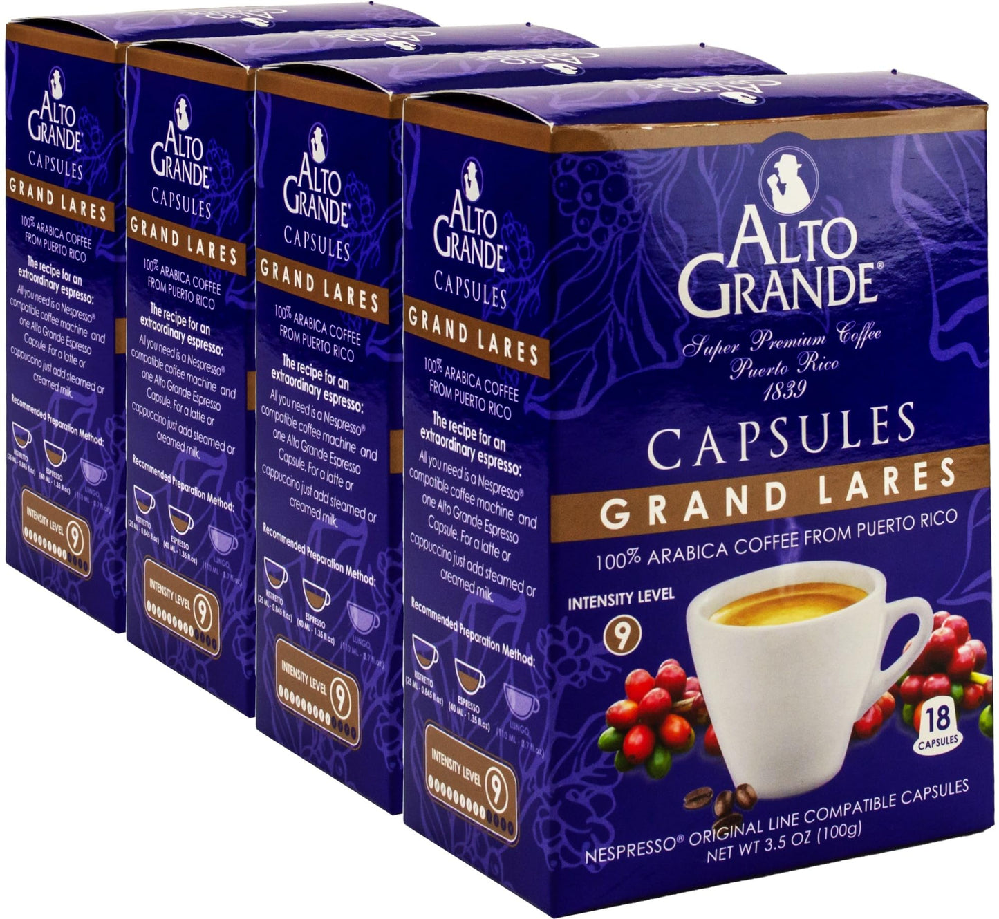 Alto Grande Super Premium Coffee Capsules for Nespresso, 100% Arabica, 72 Count