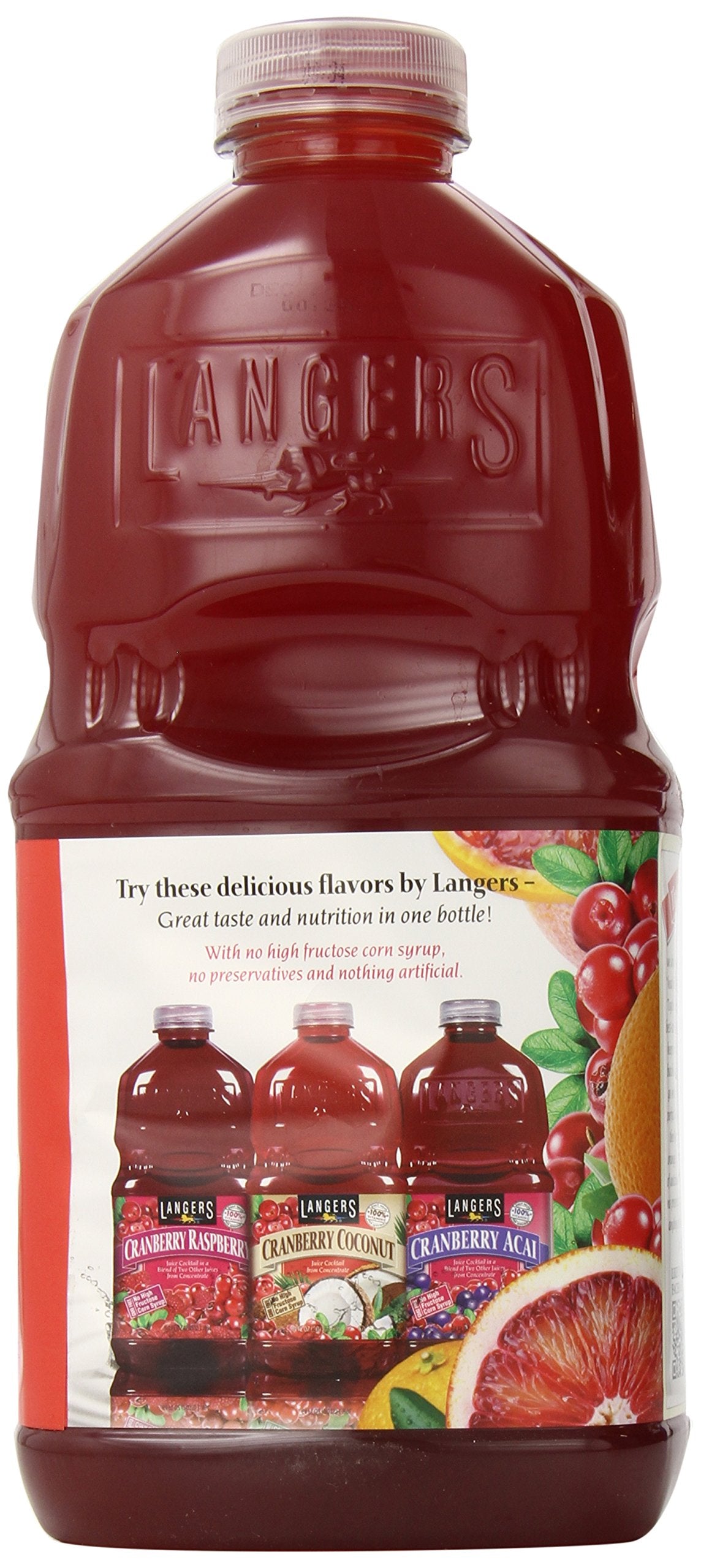 Langers Juice Cocktail, Cranberry Blood Orange, 64 Fl Oz, Pack of 8