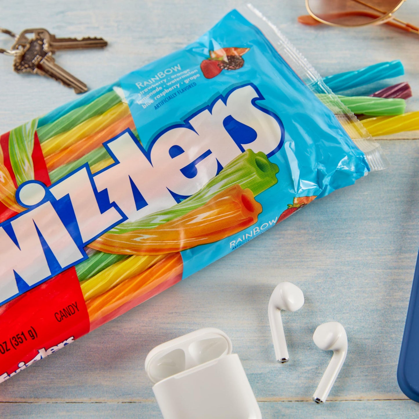 Twizzlers Twists Rainbow Flavored Licorice Style, Low Fat Candy Bags, 12.4 Oz (6 Count)