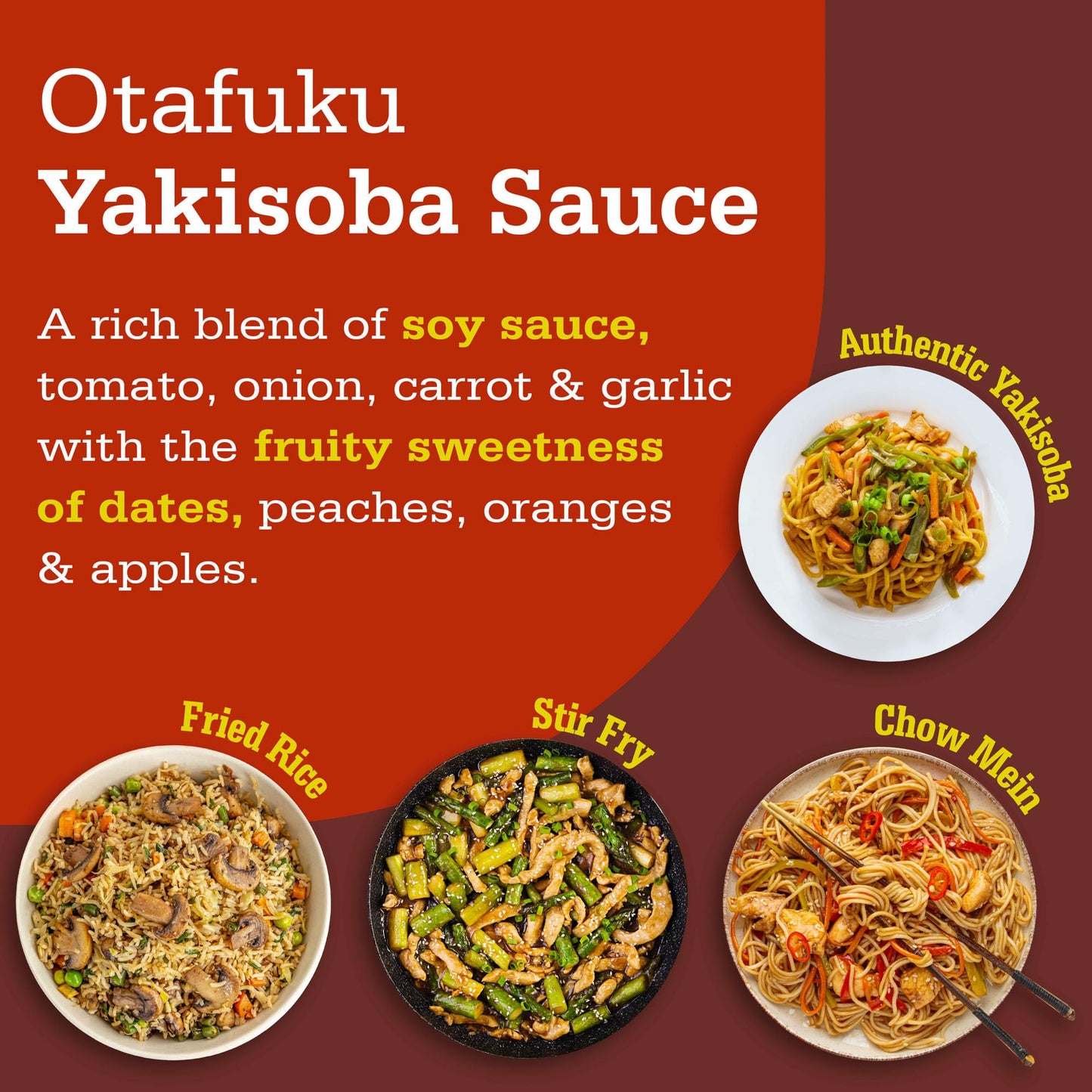 Otafuku Yakisoba Sauce for Japanese Stir Fry Noodles, Gluten-Free & Vegan Yakisoba Sauce Authentic Umami Flavor - No Artificial