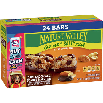 Nature Valley Chewy Granola Bars, Dark Chocolate Peanut Almond, 24 Count, 28.8 OZ - Delicious Snack for On-the-Go Energy