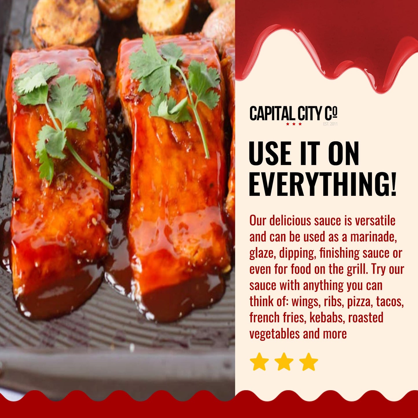 Capital City Mambo Sauce Mild - 128 Fl Oz (Pack of 4) - Perfect for Wings, Chicken, Pork, Beef, Seafood, Burgers, Rice, Noodles