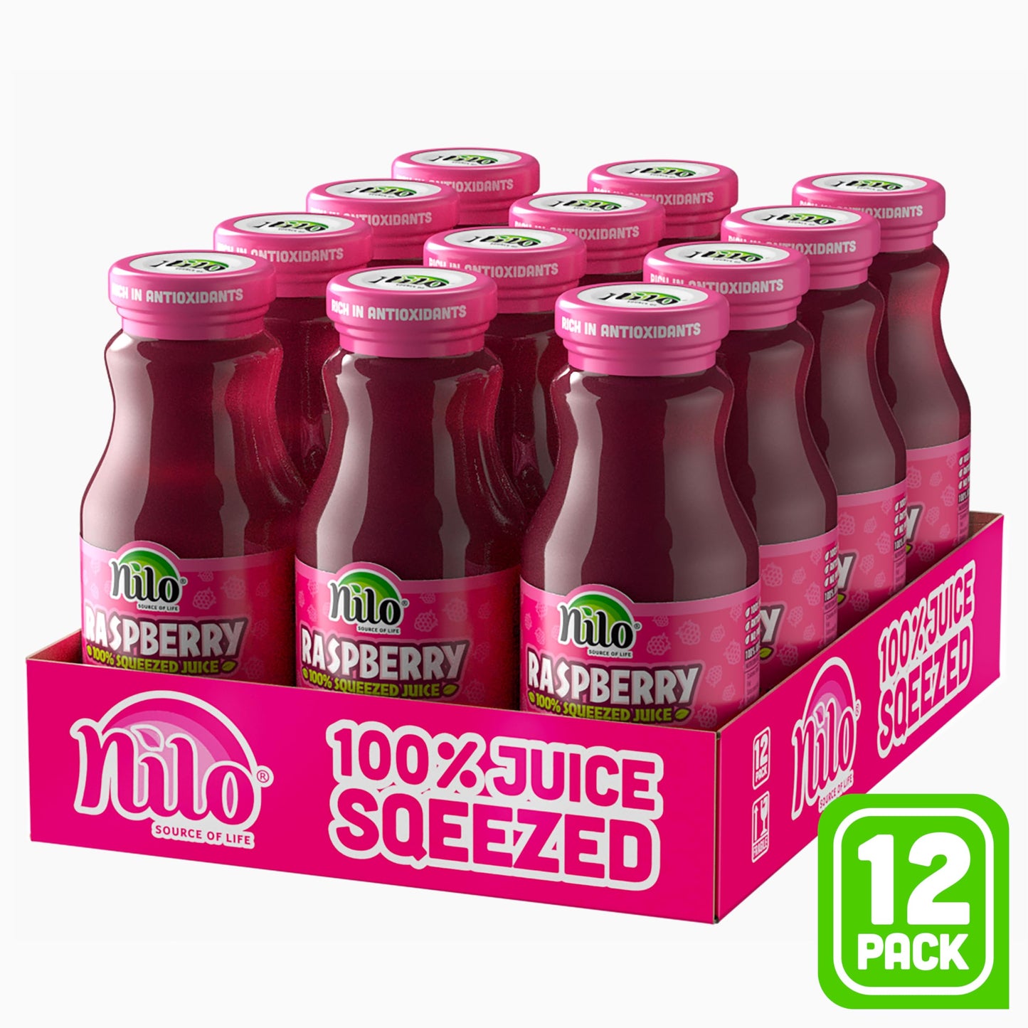Nilo Tart Cherry Juice | 100% Squeezed Tart Cherry | No Sugar Added | Non Gmo | Not From Concentrate | 8.45 Oz (Pack Of 12)