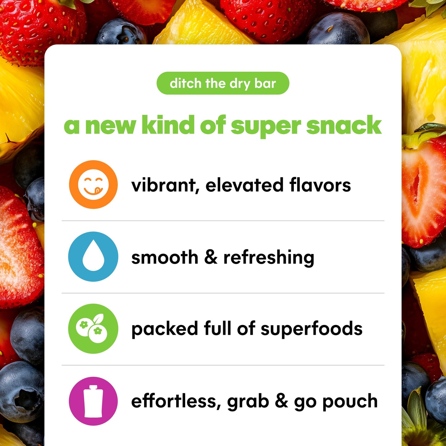 Noka Superfood Fruit Smoothie Pouches Variety Pack, Healthy Snacks with Flax Seed, Plant Protein and Prebiotic Fiber, Vegan and