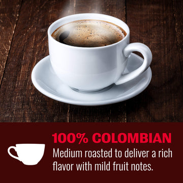 Hills Bros Single Serve Coffee Pods, 100% Colombian Ground Coffee, Medium Roast, 12 Count - Keurig Compatible, Roasted 100% Arab