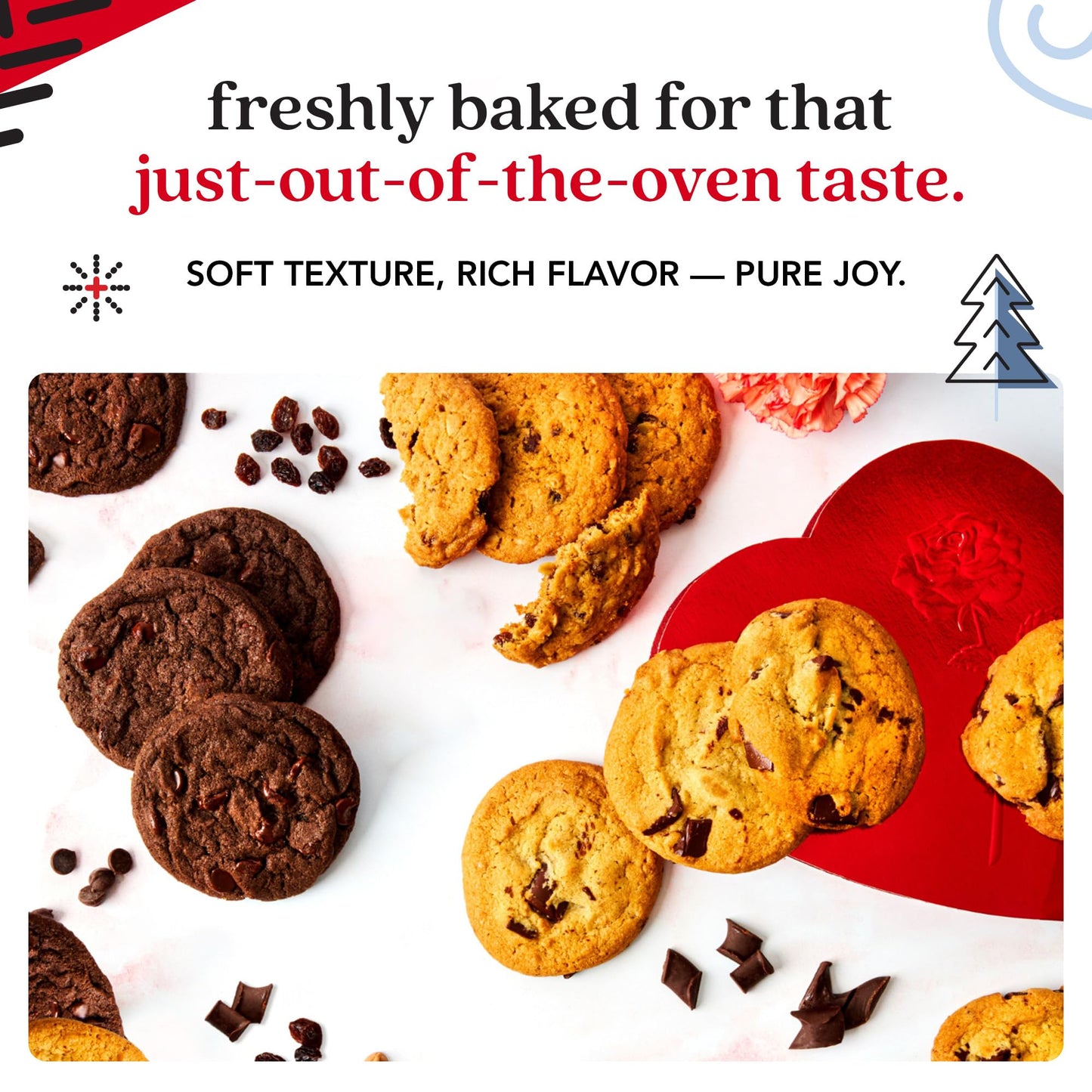 Davids Cookies Merry Christmas Assorted Cookies in Sweet Sampler Tin