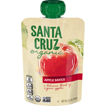 Santa Cruz Organic Apple Sauce Pouch, 4-3.2 Ounce Pouches (Pack of 6)
