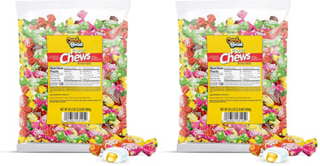 Candy Break Toffix Fruit Chews - Variety Pack of Fruit Candy with Flavored Filling, Strawberry, Apple, Watermelon, Cherry, Pinea