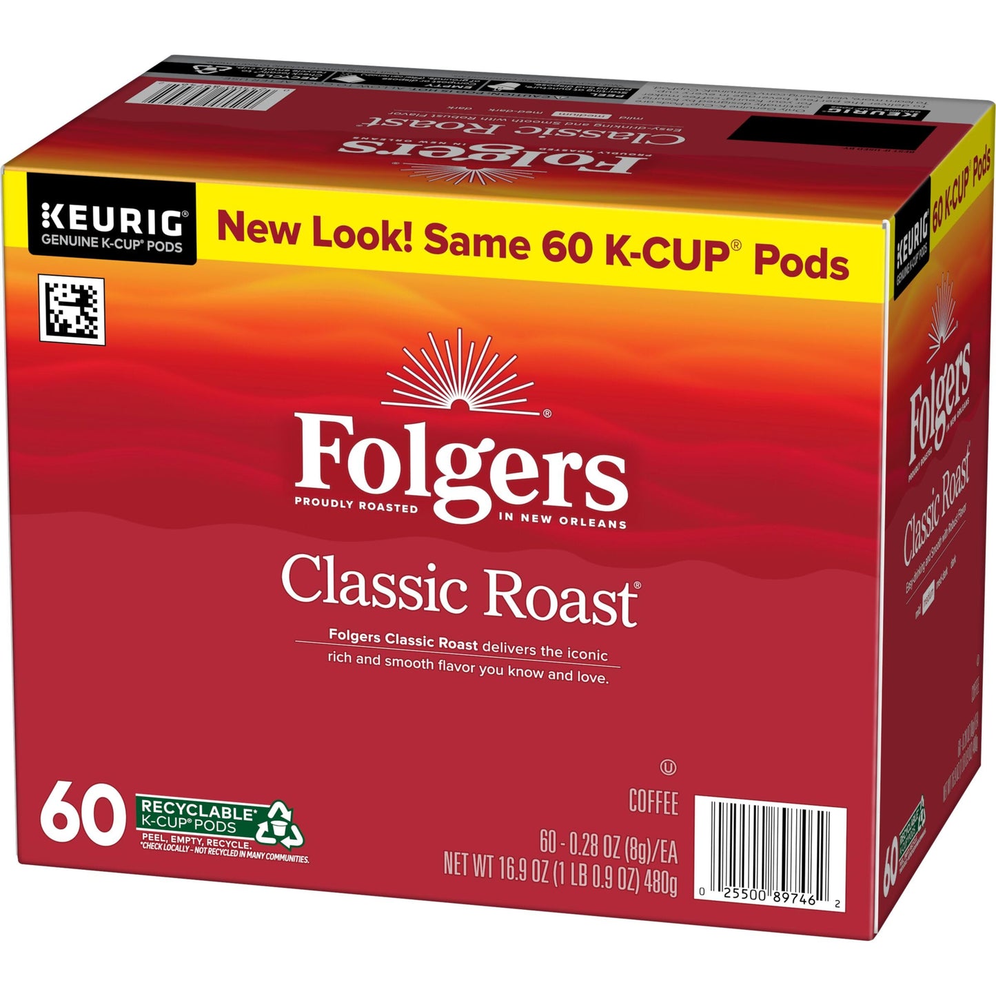 Folgers Classic Roast Coffee  Medium Roast  Keurig K-Cup Pods  10 Count Box (Pack of 6)
