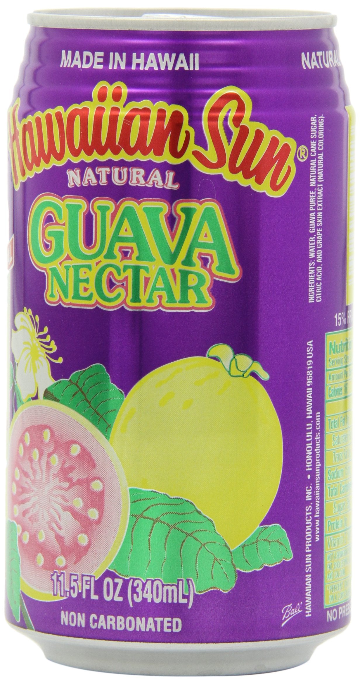 Hawaiian Sun Nectar, Guava, 11.5 Fl Oz (Pack of 24)
