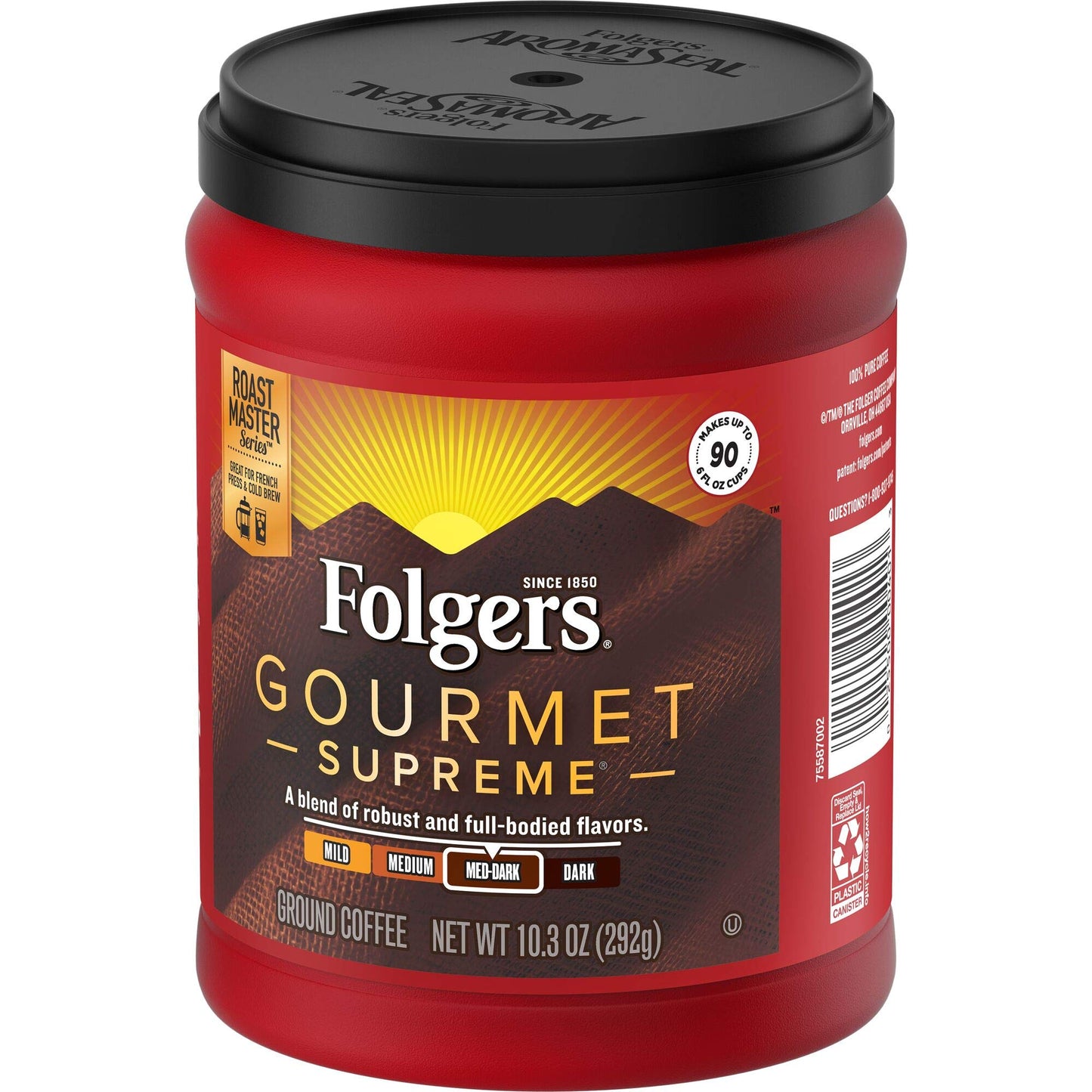 Folgers Gourmet Supreme Medium Dark Roast Ground Coffee, 10.3 Ounces