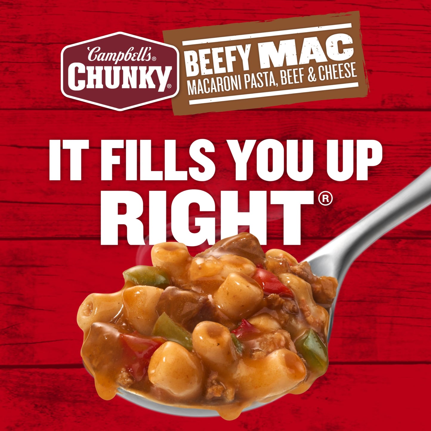 Campbells Chunky Beefy Mac Soup, 18.8 oz Can (12 Pack)