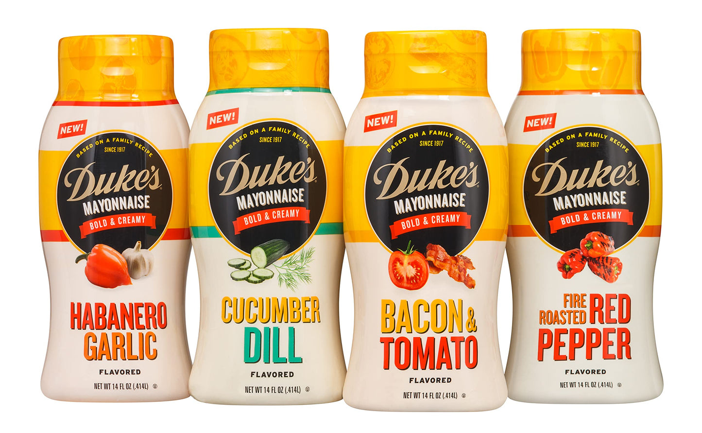 Dukes Bacon & Tomato Flavored Mayonnaise Squeeze Bottle - Smoky & Savory, 14 Ounce (Pack of 1)