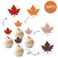 36 Pcs Glitter Maple Leaf Cupcake Toppers Fall Theme Cupcake Picks Fall Harvest Thanksgiving Party Cake Decorations Supplies Mix